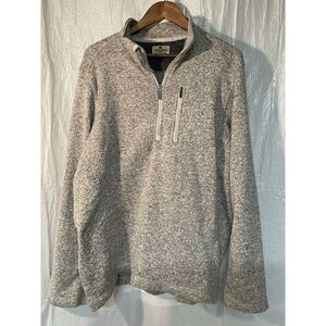 WOOLRICH Mens Speckled Heather Knit Quarter Zip Pullover Sweater XXL